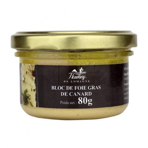 Bloc of duck foie gras 80 grams jar