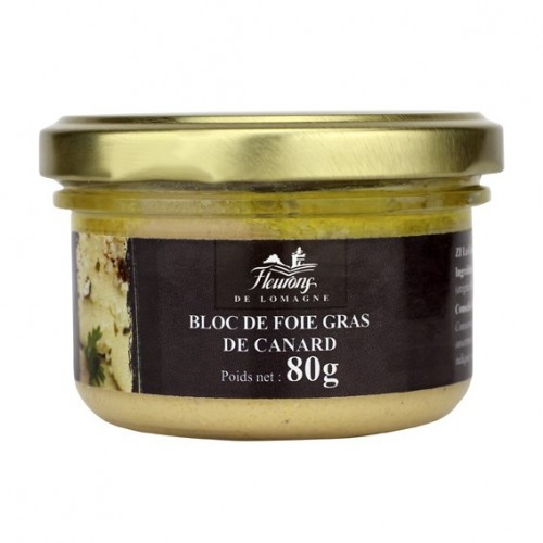 Bloc de foie gras de canard 80g (bocal)