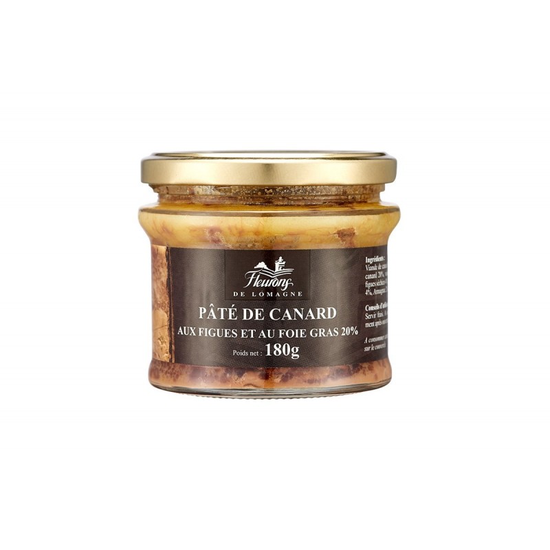 Pâté de canard aux figues et au foie gras (20% FG) 180g (bocal)