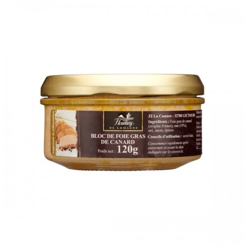 Bloc de foie gras de canard 120g (bocal)