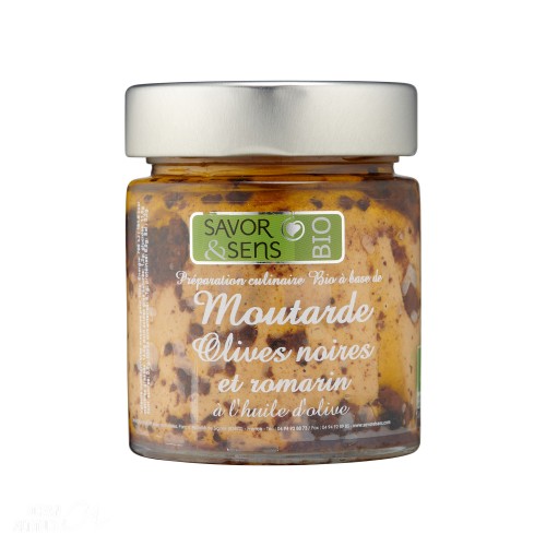 Moutarde olives noires et romarin   BIO  130g