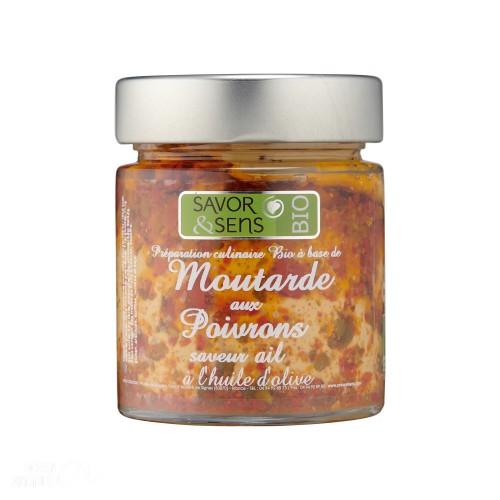 Moutarde aux poivrons et pointe d'ail Bio130g (ref:7307)