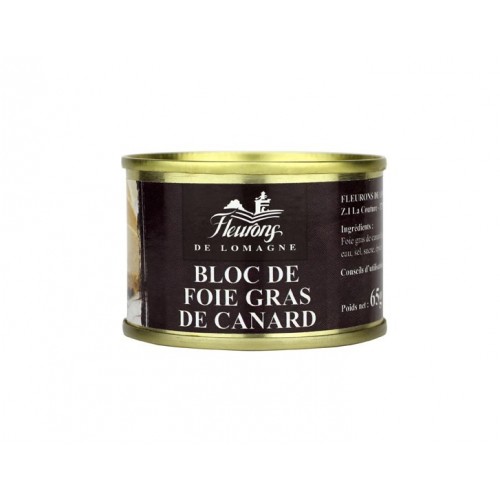 Bloc of duck foie gras 65 grams tin