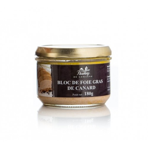 Bloc of duck foie gras 180 grams jar 