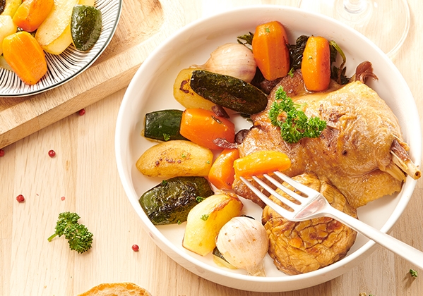 achter en ligne du confit de canard