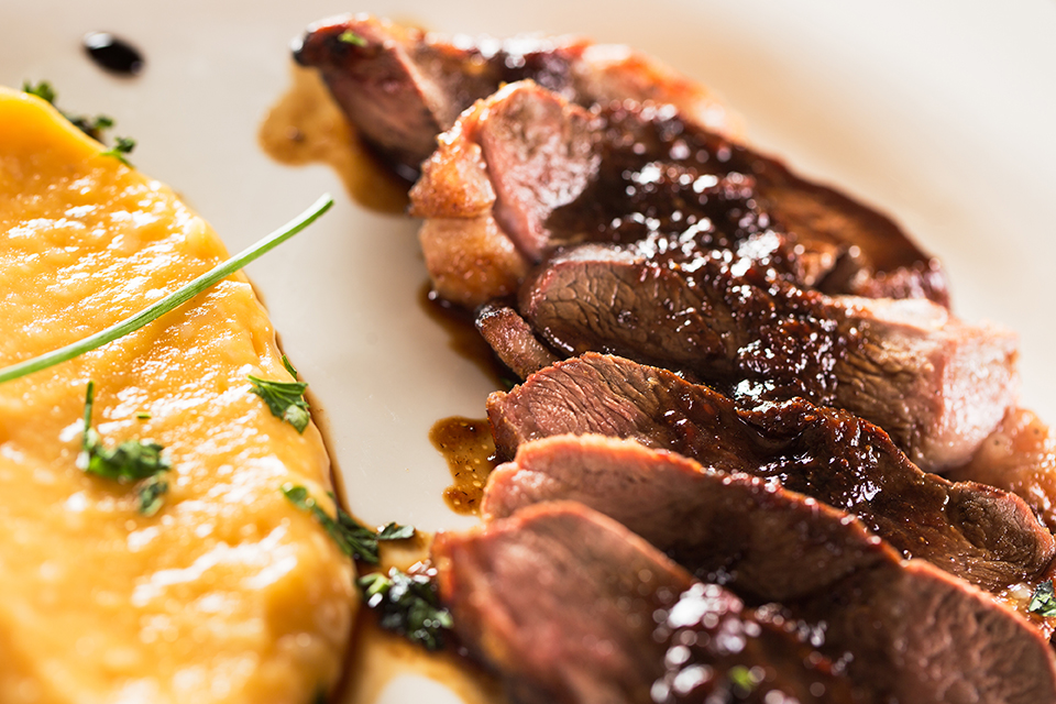 plat avec magret de canard