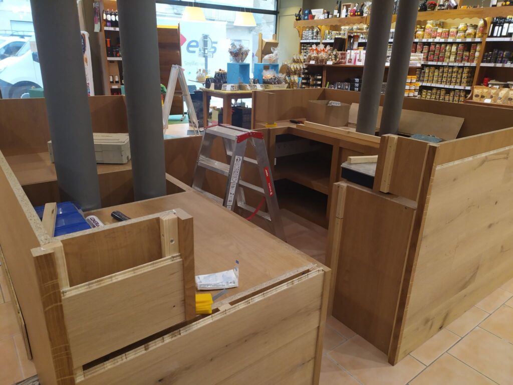 agencement de boutique des fleurons de Lectoure