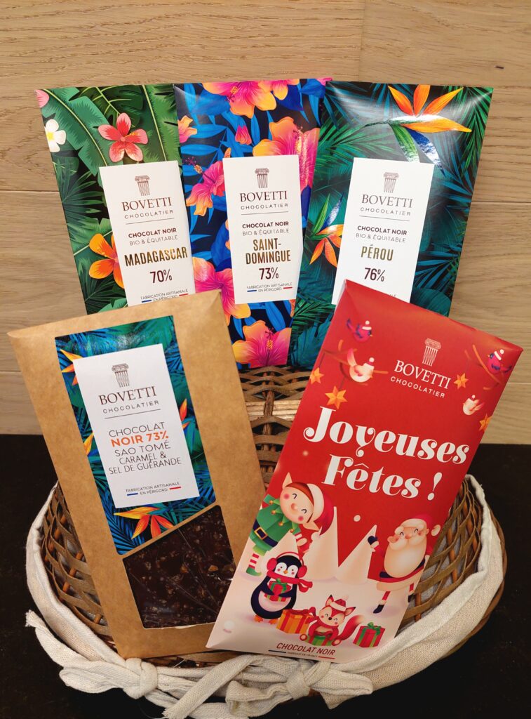 tablette de chocolat fleurons noel 2023