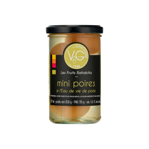 Mini poires rafraîchies à l'eau de vie 277ml (bocal)